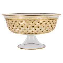 Cuenco con pie de cristal veneciano del siglo XIX