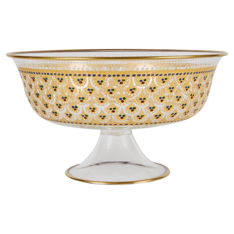 Venezianische Glasschale mit Fuß aus dem 19. im Angebot bei 1stDibs Deutschland