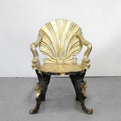 19th Century Venetian Grotto Shell Chair, Silver Gilt, Pauly et Cie, Italian
