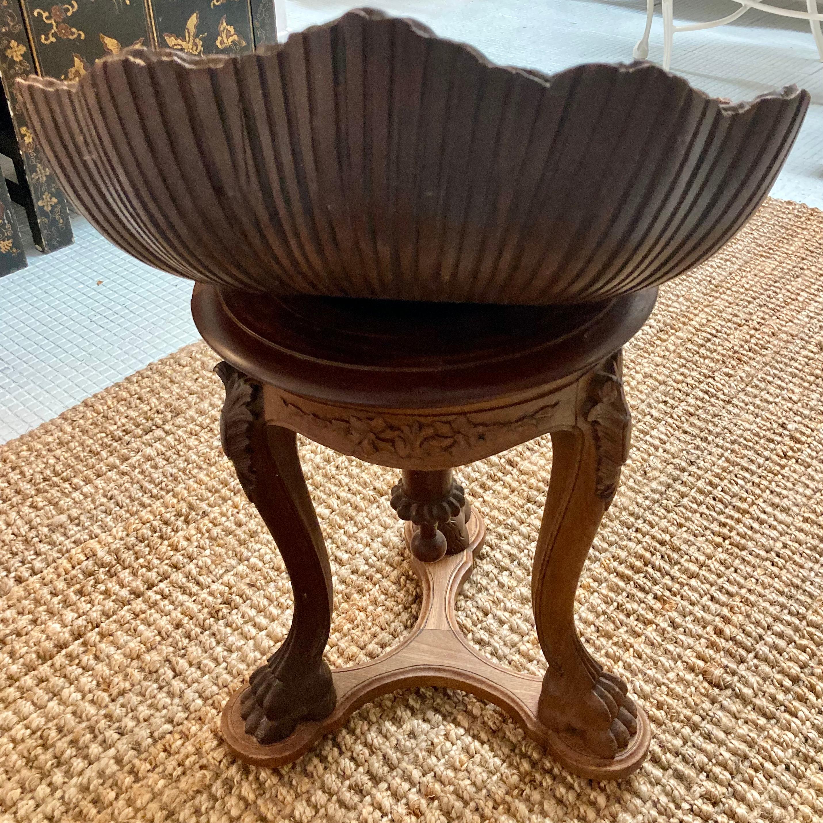 Wood 19th Century Venetian Grotto Swivel Bench For Sale
