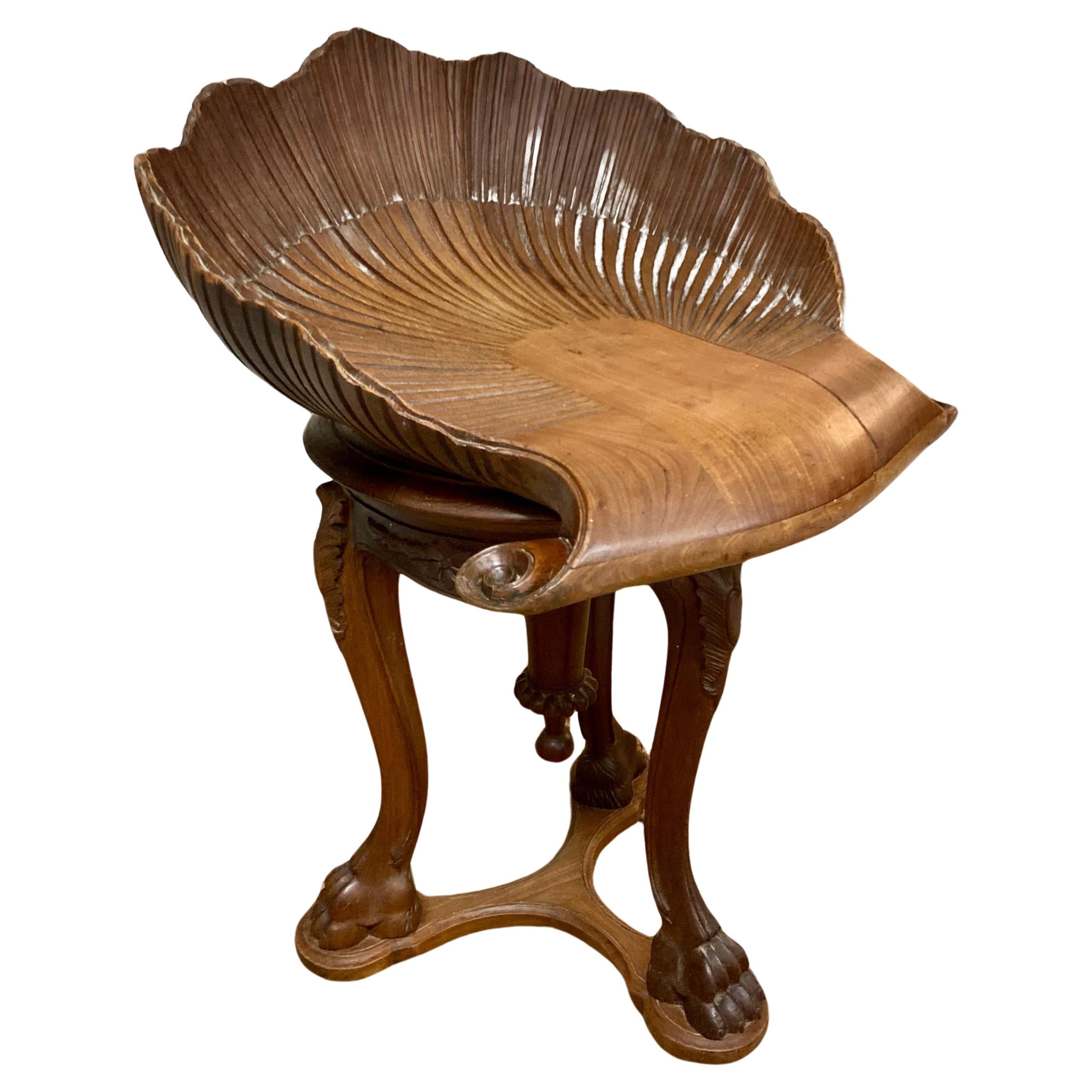 19th Century Venetian Grotto Swivel Bench