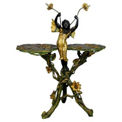 19th Century Venetian Grotto Table with Fairy Tale Elf