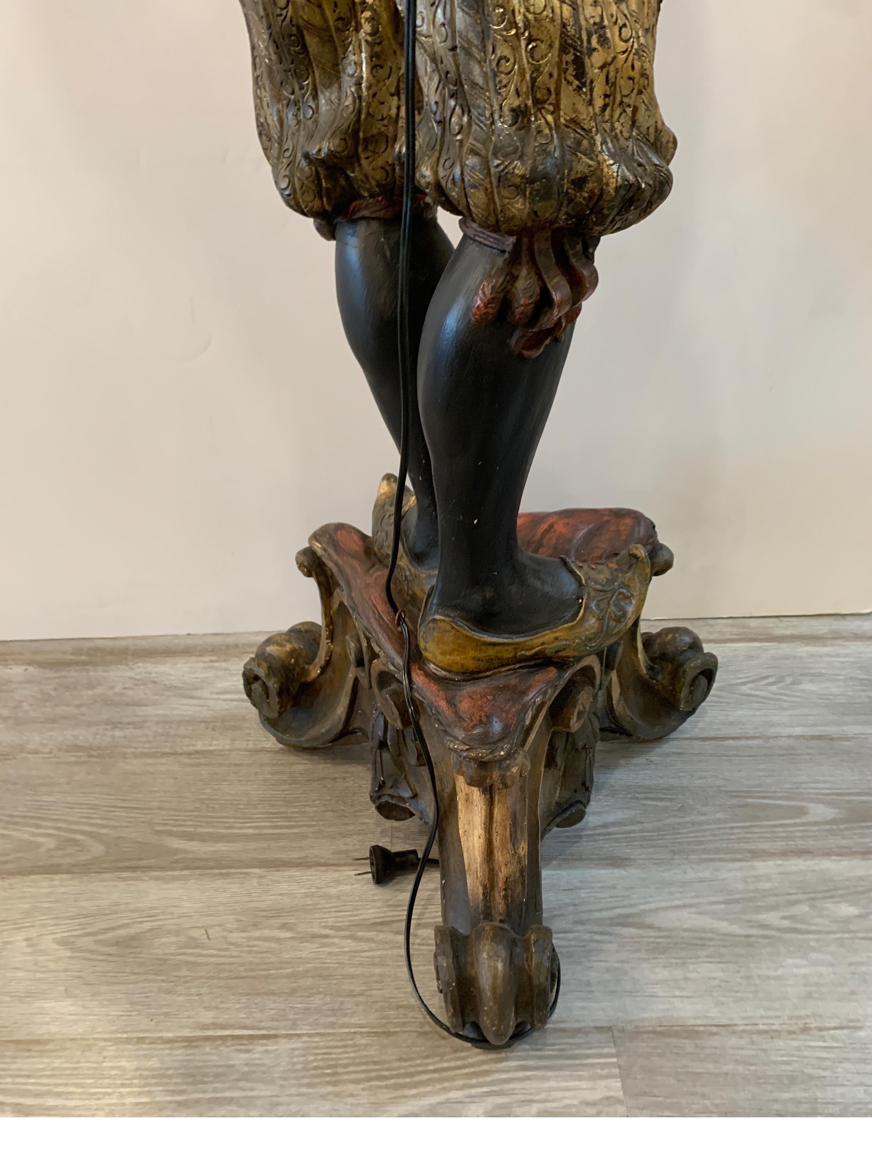 19th Century Venetian Hand Carved Torchiere Floor Lamp 6