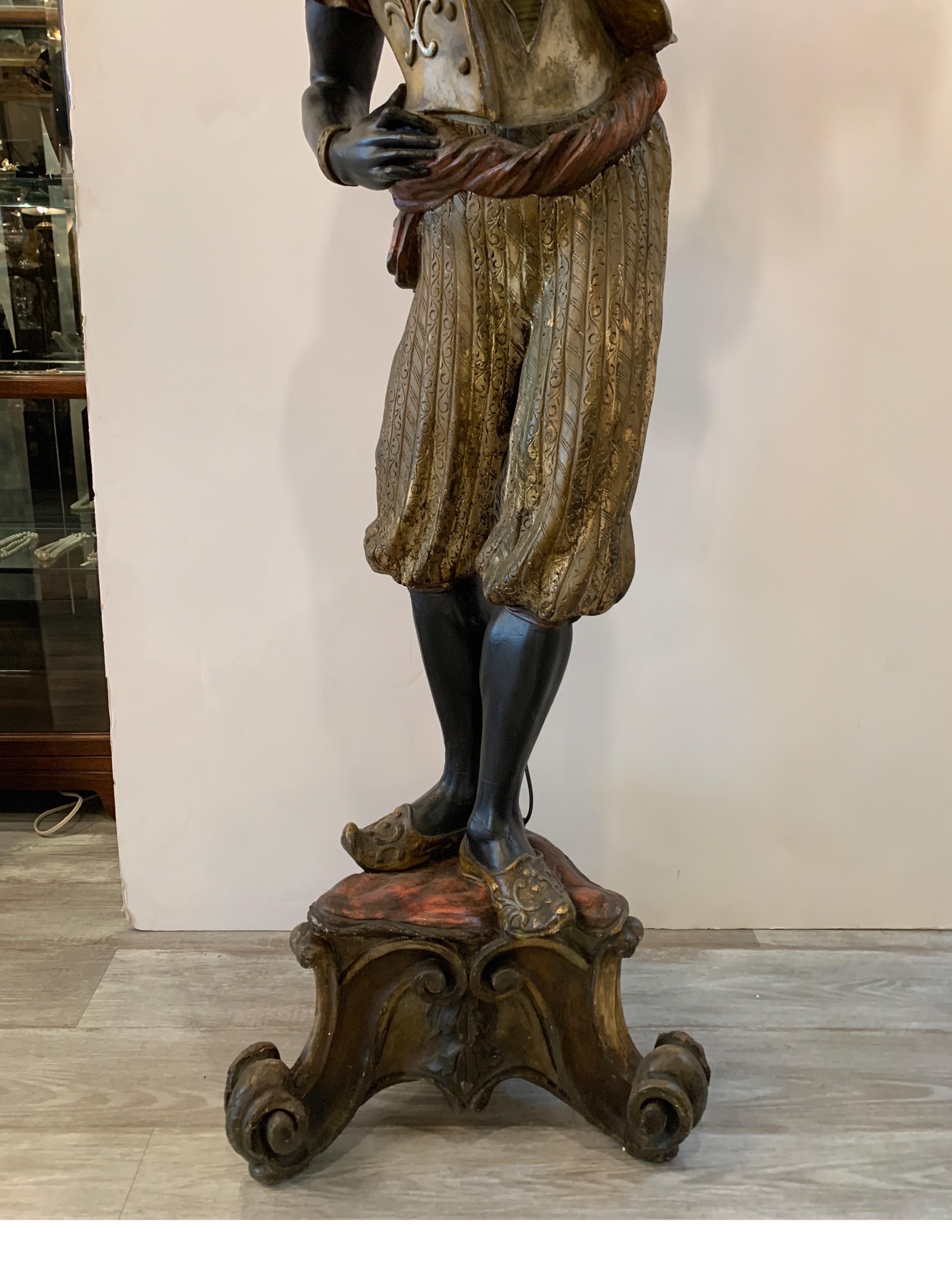 Mid-19th Century 19th Century Venetian Hand Carved Torchiere Floor Lamp