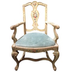19th Century Venetian Hand Painted Armchair