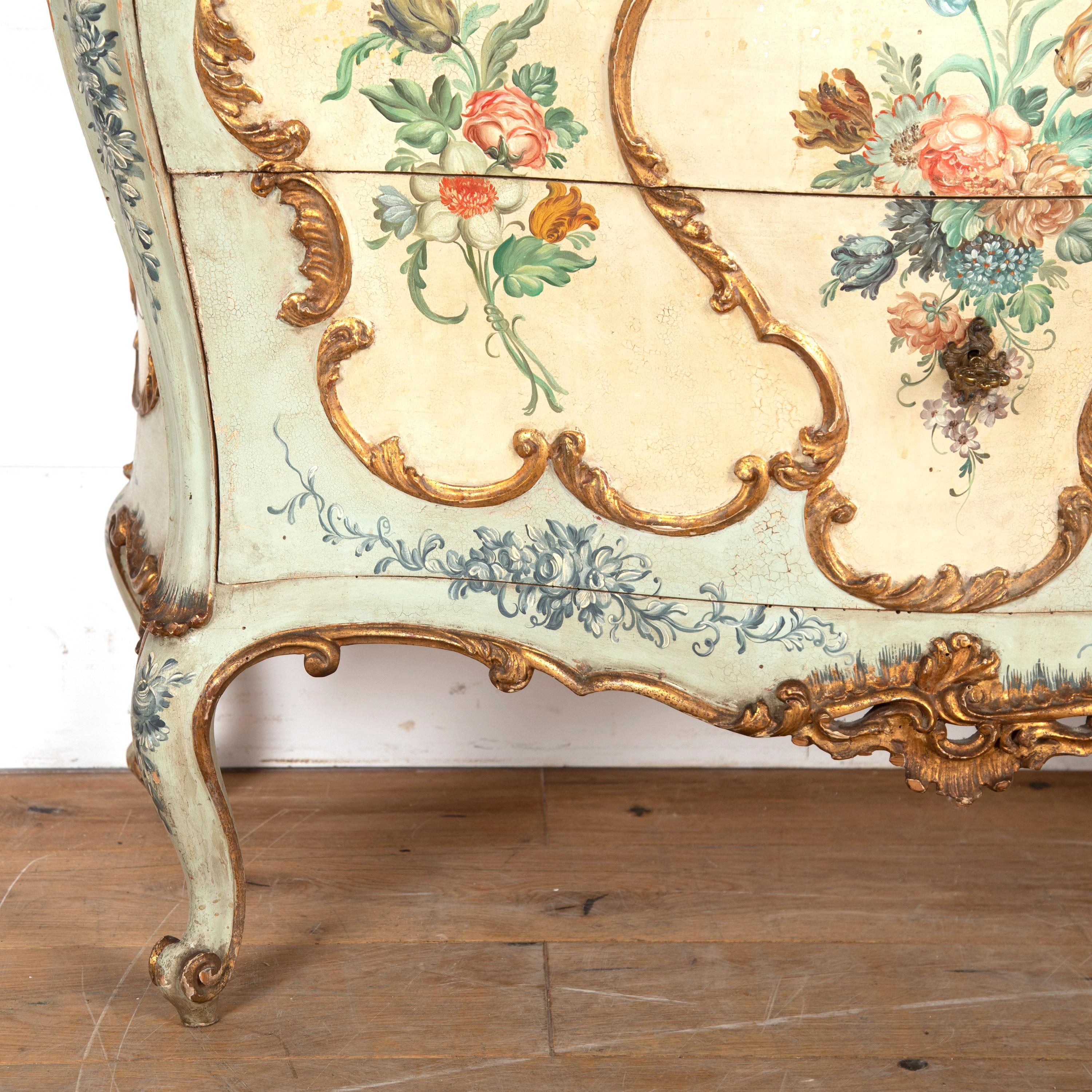 19th Century Venetian Hand Painted Commode For Sale 9