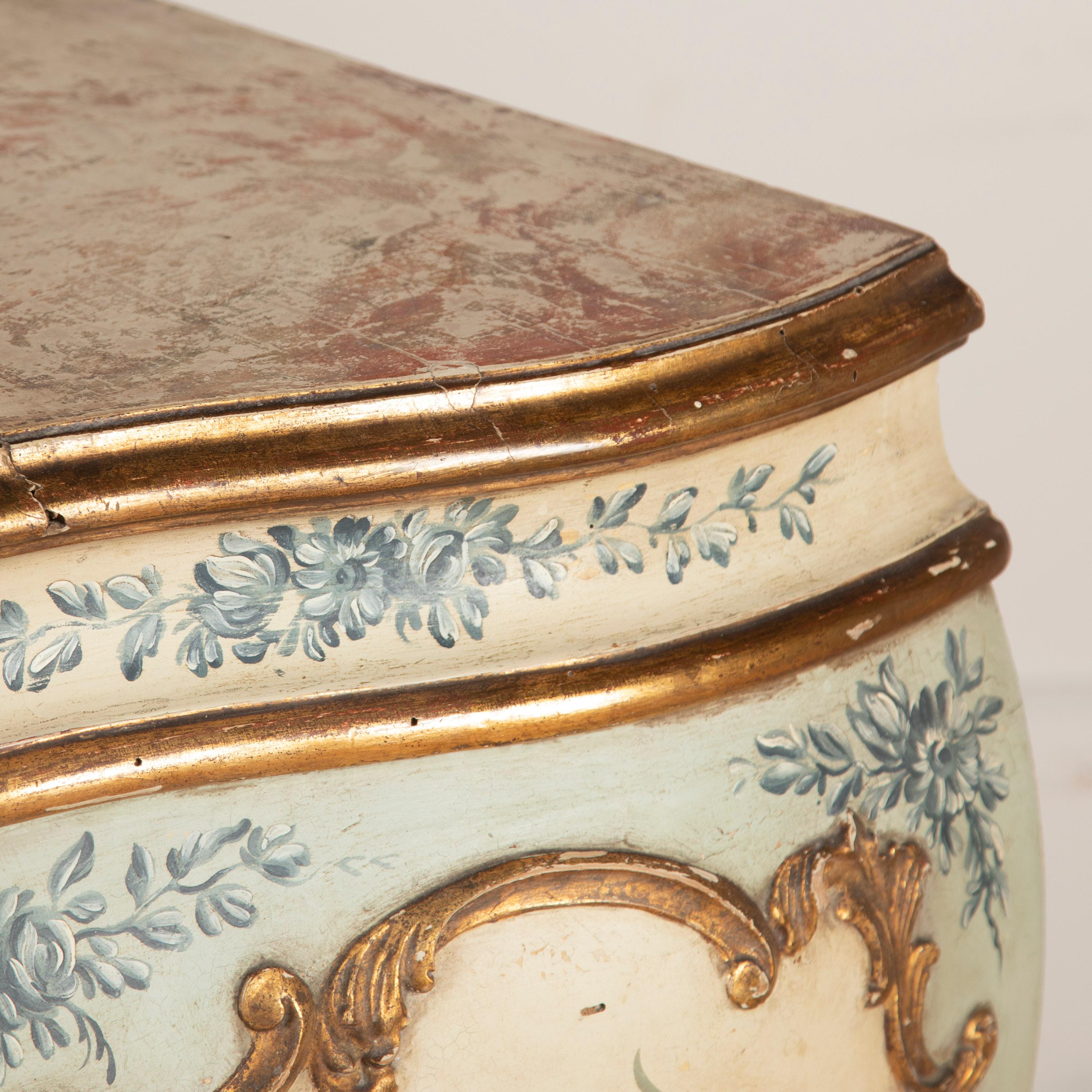 Italian 19th Century Venetian Hand Painted Commode For Sale