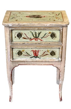 19th Century Venetian Hand Painted Small Commode, Side Table or Stand