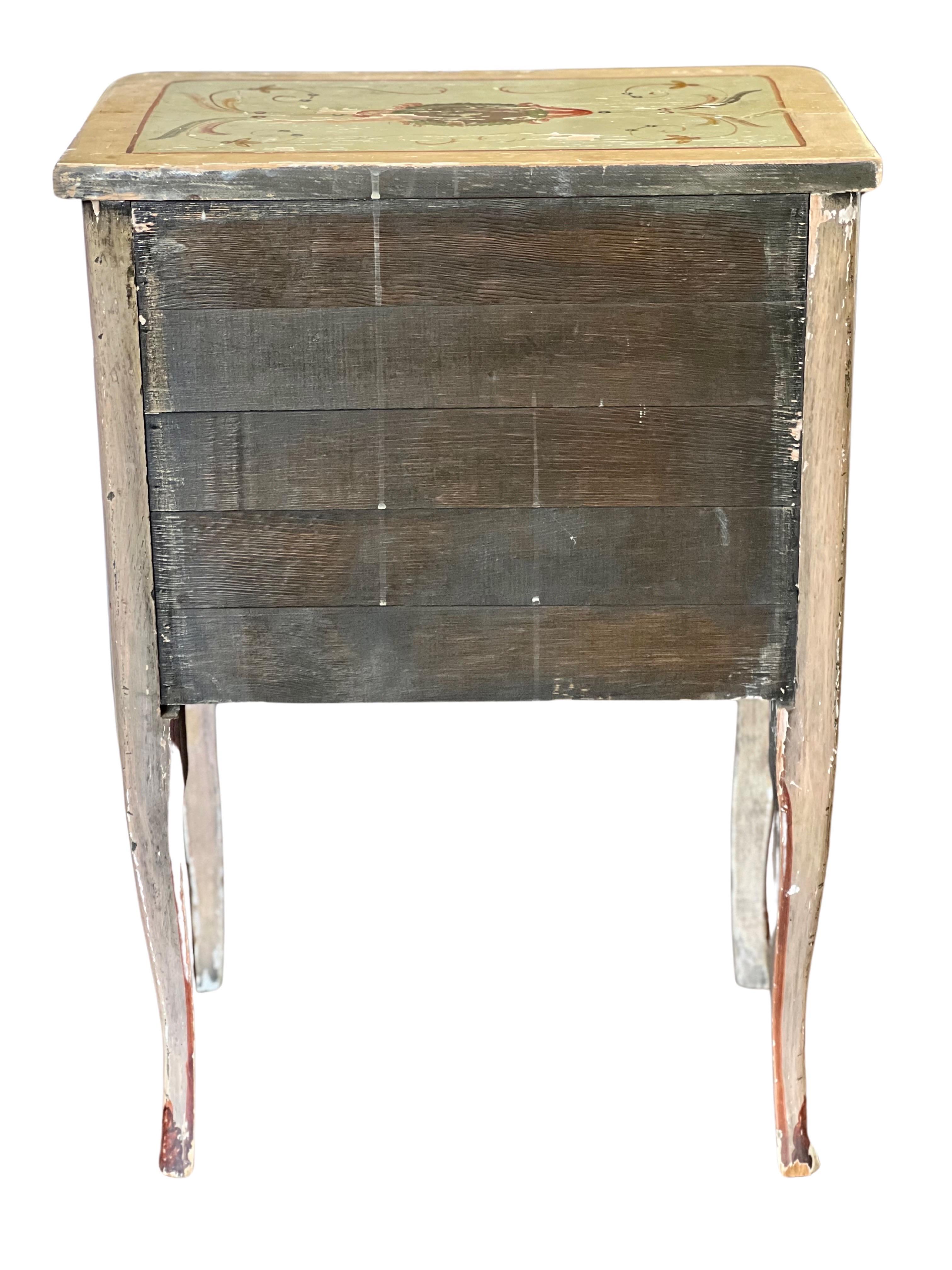 19th Century Venetian Hand Painted Small Commode, Side Table or Stand 1