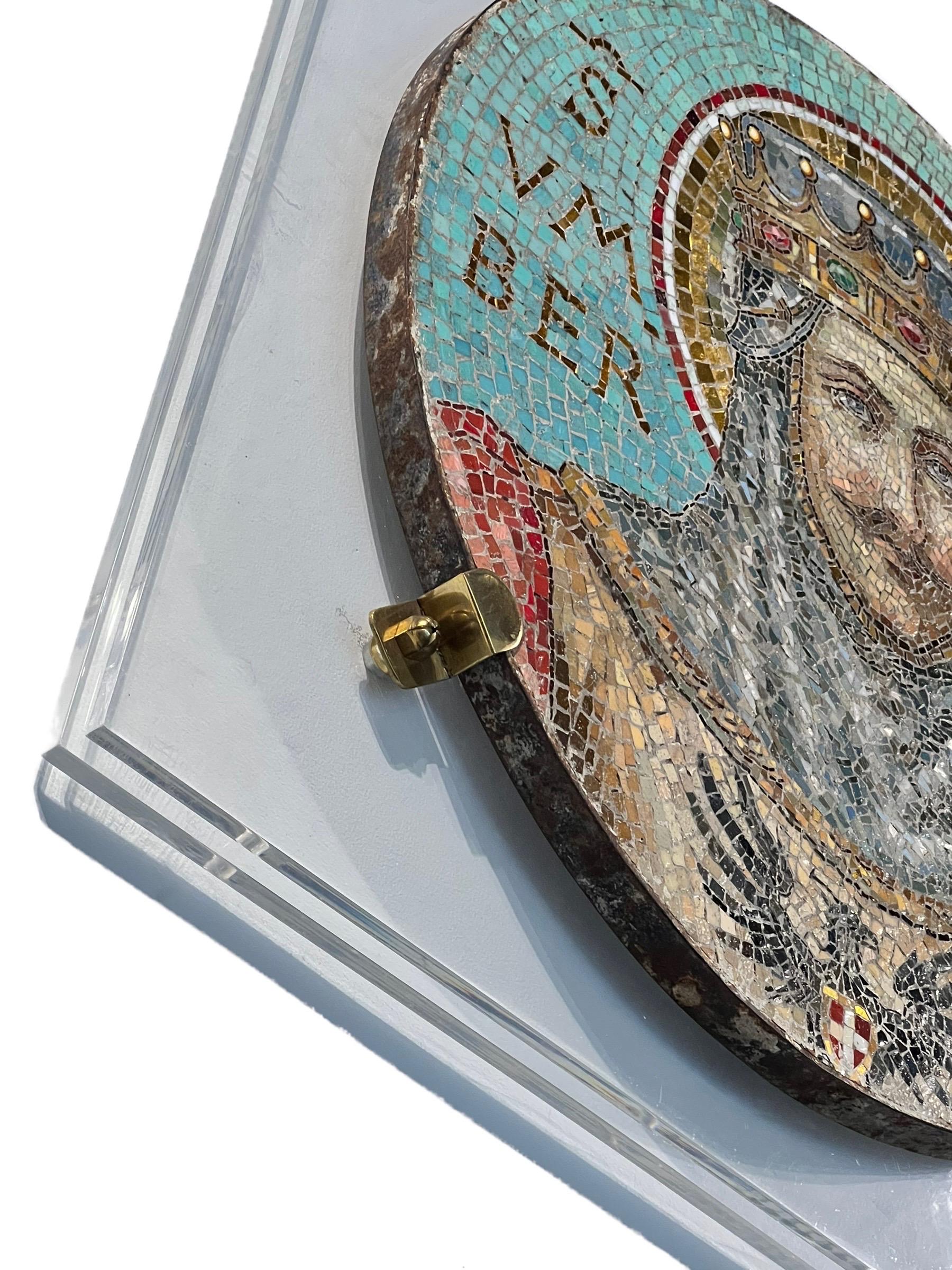 19th Century Venetian Italian Round Mosaic of Umberto III For Sale 10