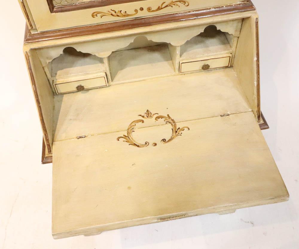 Early 19th Century 19th Century Venetian Italian Style Polychrome Secretary Bookcase