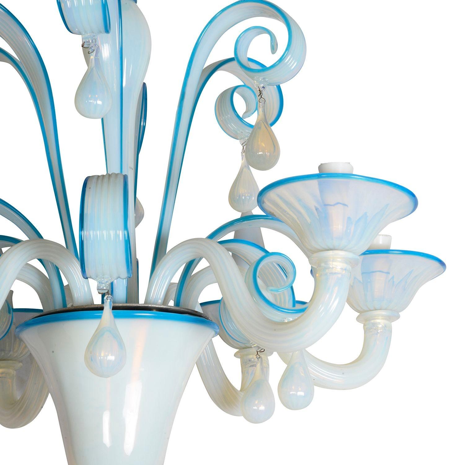 Glass 19th Century Venetian Marano glass chandelier. For Sale