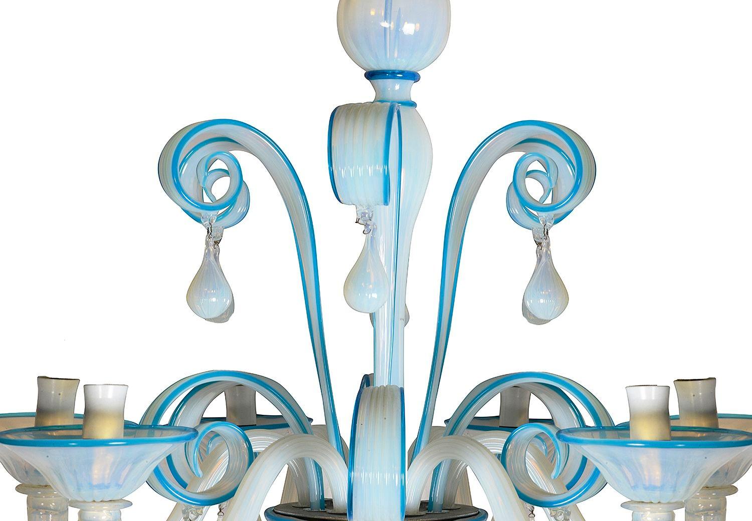 19th Century Venetian Marano glass chandelier. For Sale 1