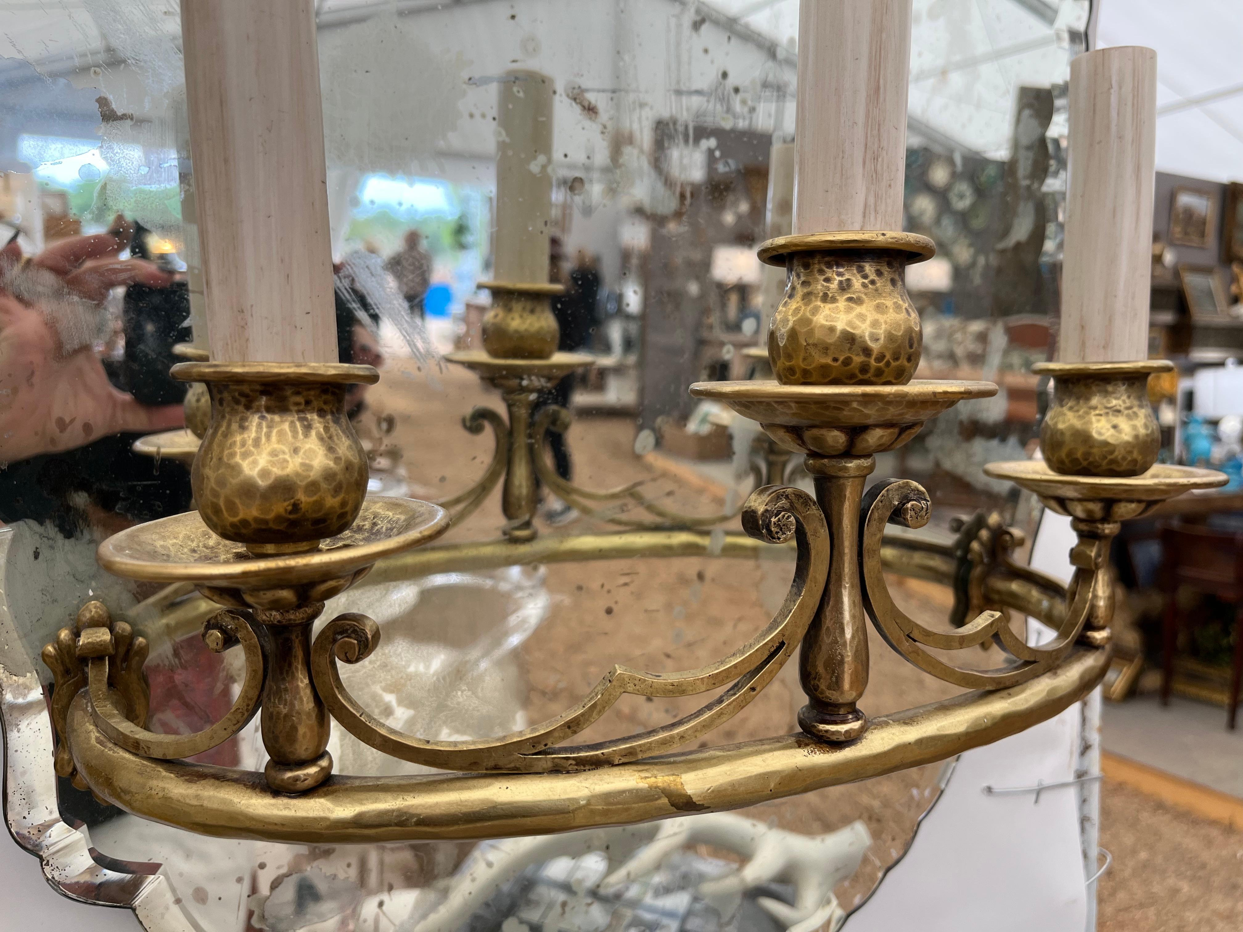 Italian 19th Century, Venetian Mirror and Bronze Sconces