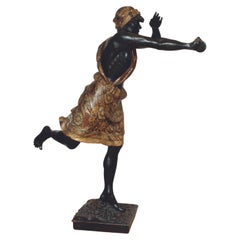 19th Century Venetian Charles X Wood Lacquered Painted Gilt Moor Sculptures