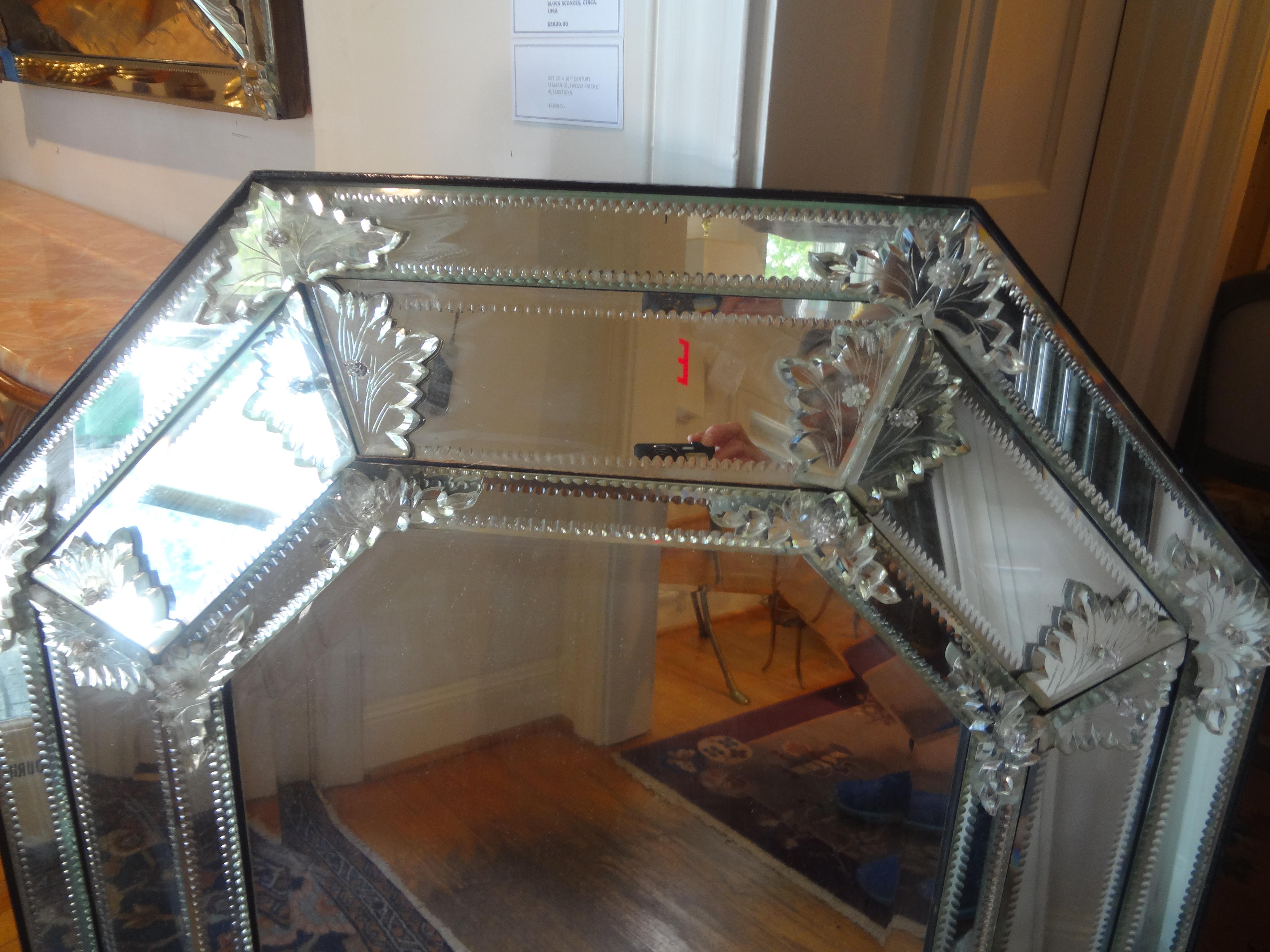 octagon beveled mirror