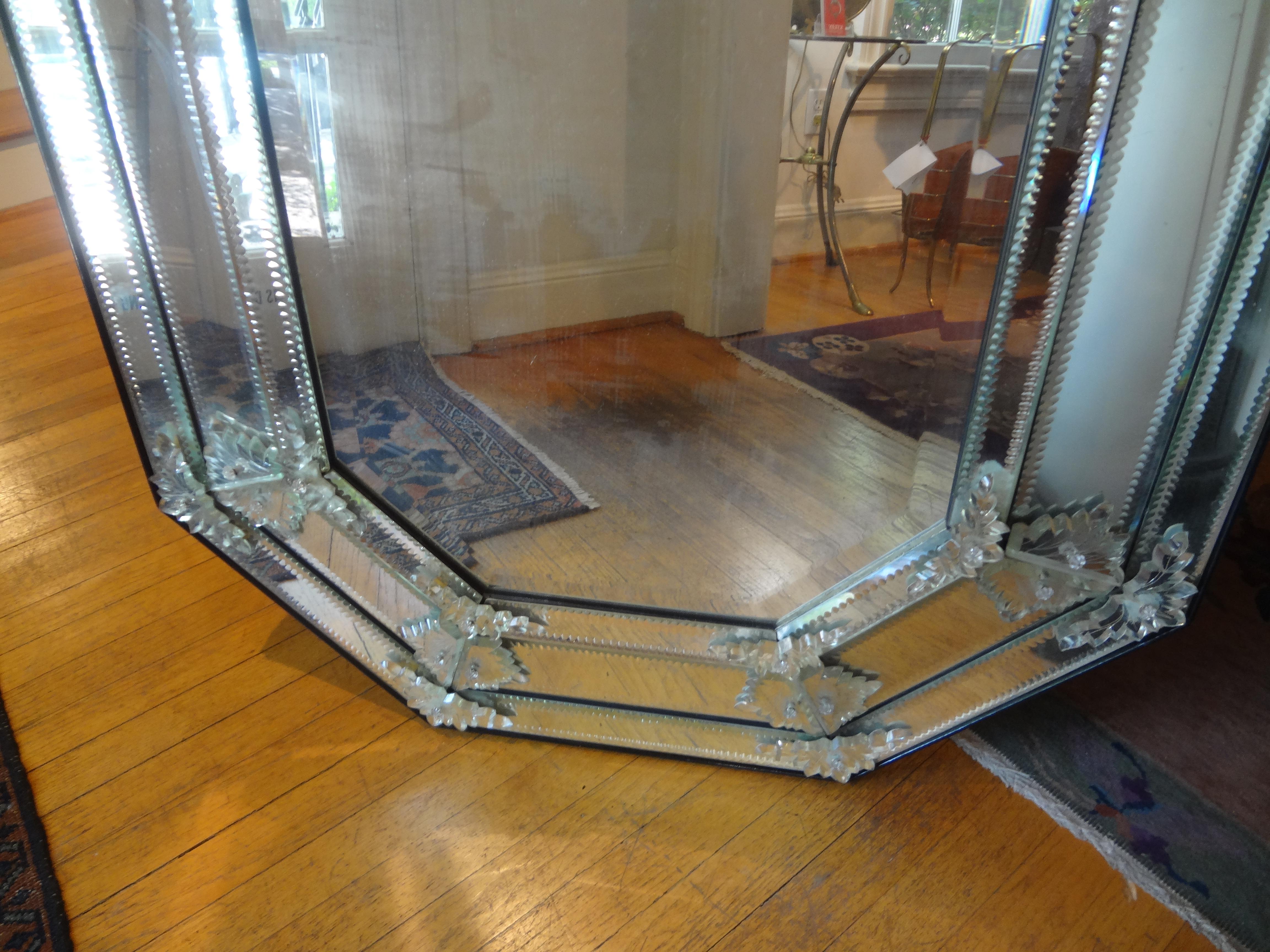 Italian 19th Century Venetian Octagonal Beveled Mirror For Sale