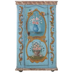 19th Century Venetian Painted Armoire Wardrobe or Linen Press