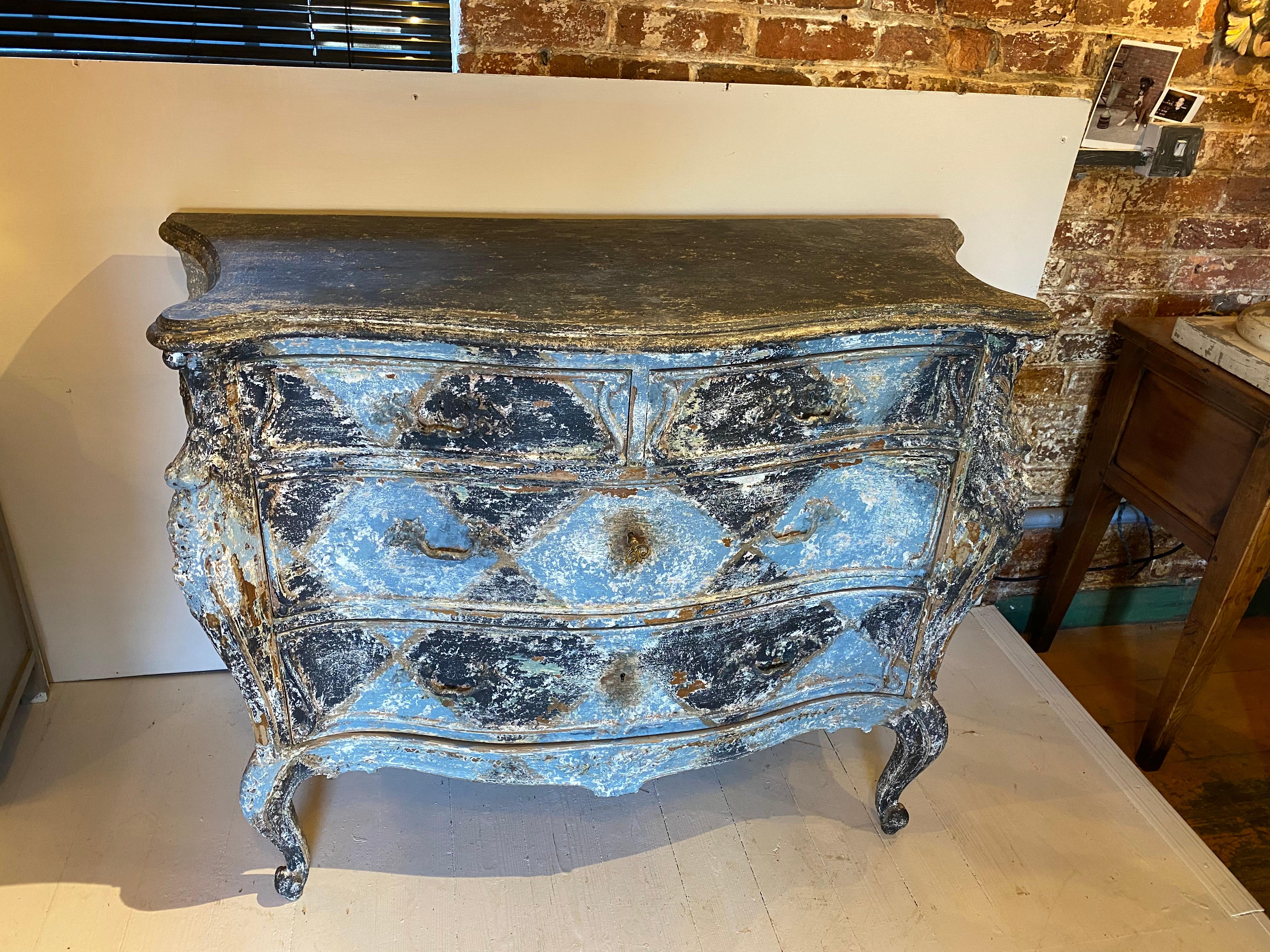 Italian 19th Century Venetian Painted Commode Chest