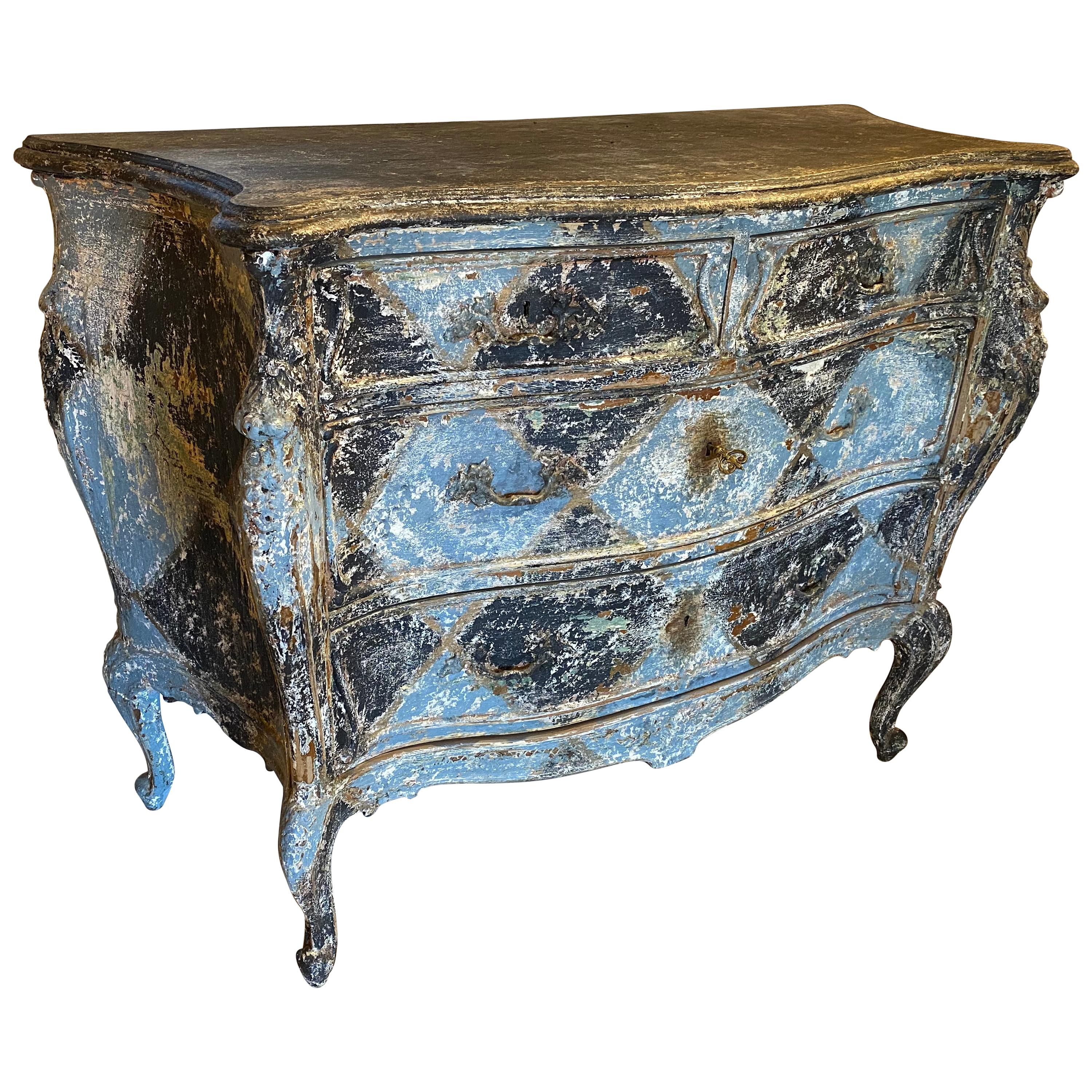 19th Century Venetian Painted Commode Chest