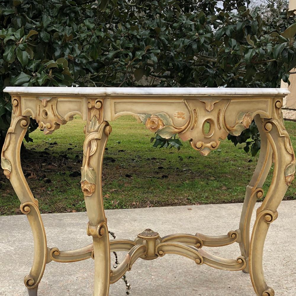19th Century Venetian Painted Marble-Top Console 1
