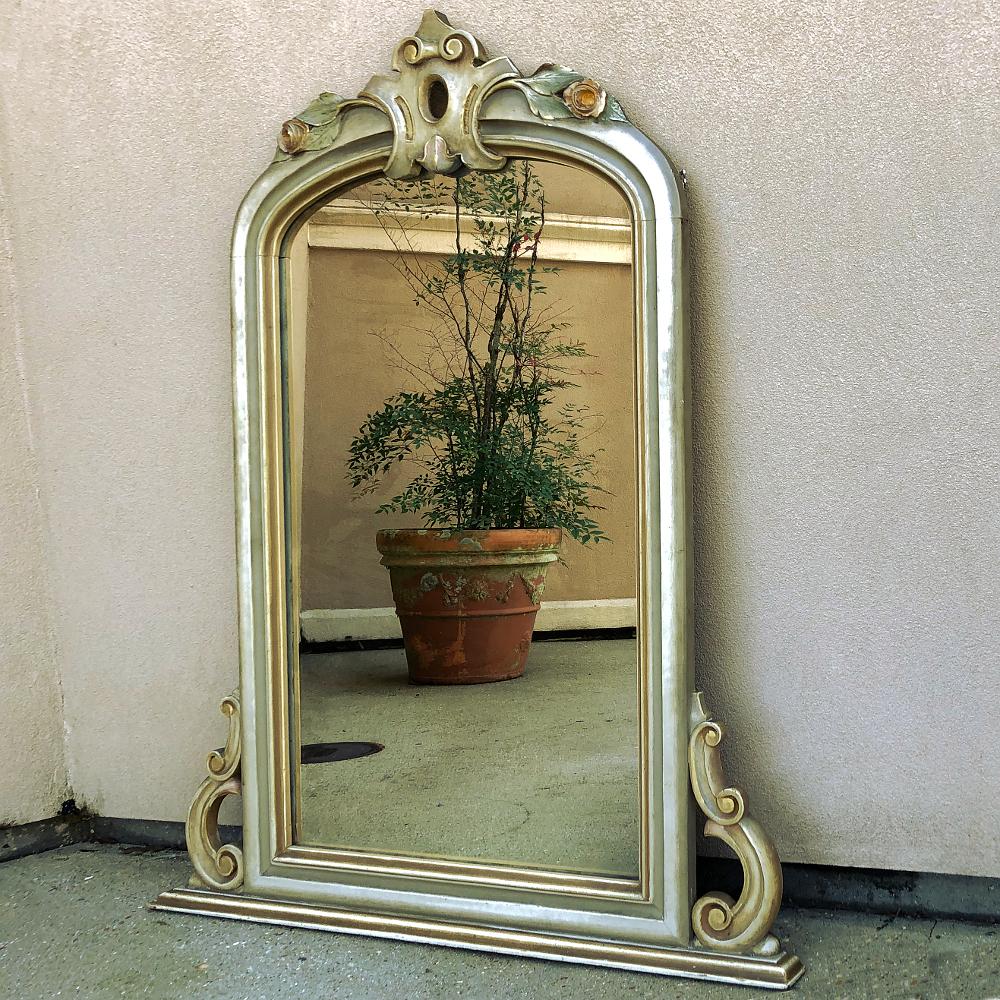 Baroque Revival 19th Century Venetian Painted Mirror For Sale