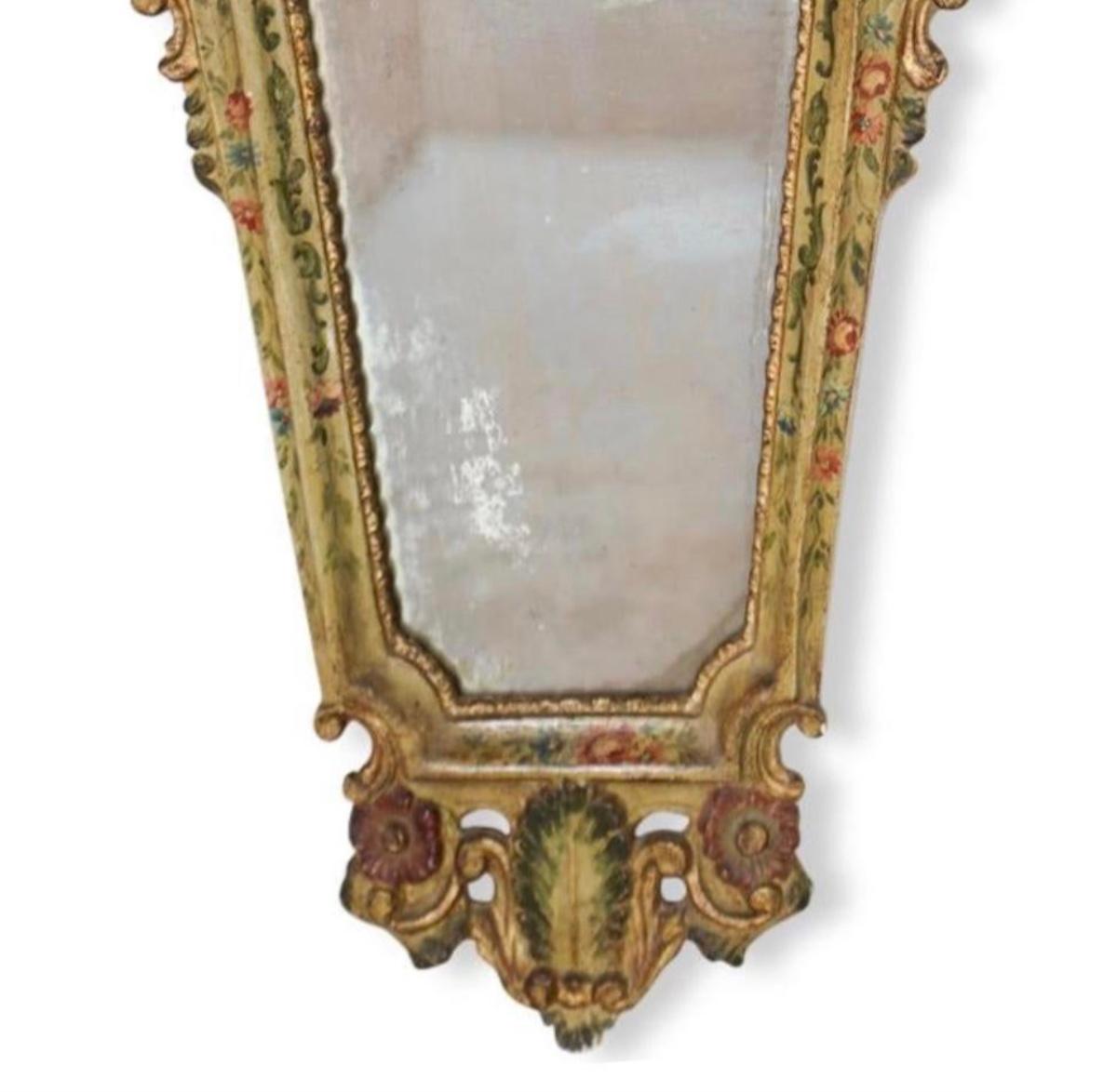 Wood 19th Century Venetian Painted Mirror