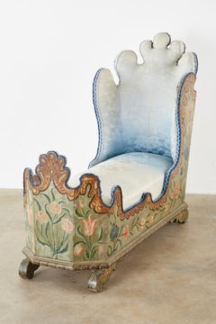 19th Century Venetian Polychromed Daybed Chaise Longue