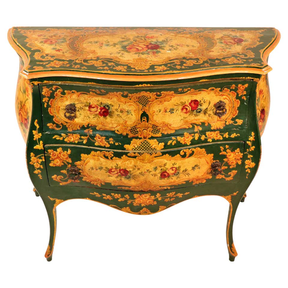 Italian Roccoco Commode Italian Venetian Rococo Painted Commode Chest For Sale at 1stDibs
