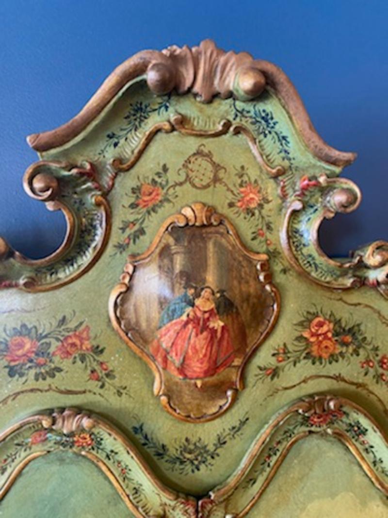 19th Century Venetian Rococo Style Painted Desk In Good Condition In Middleburg, VA