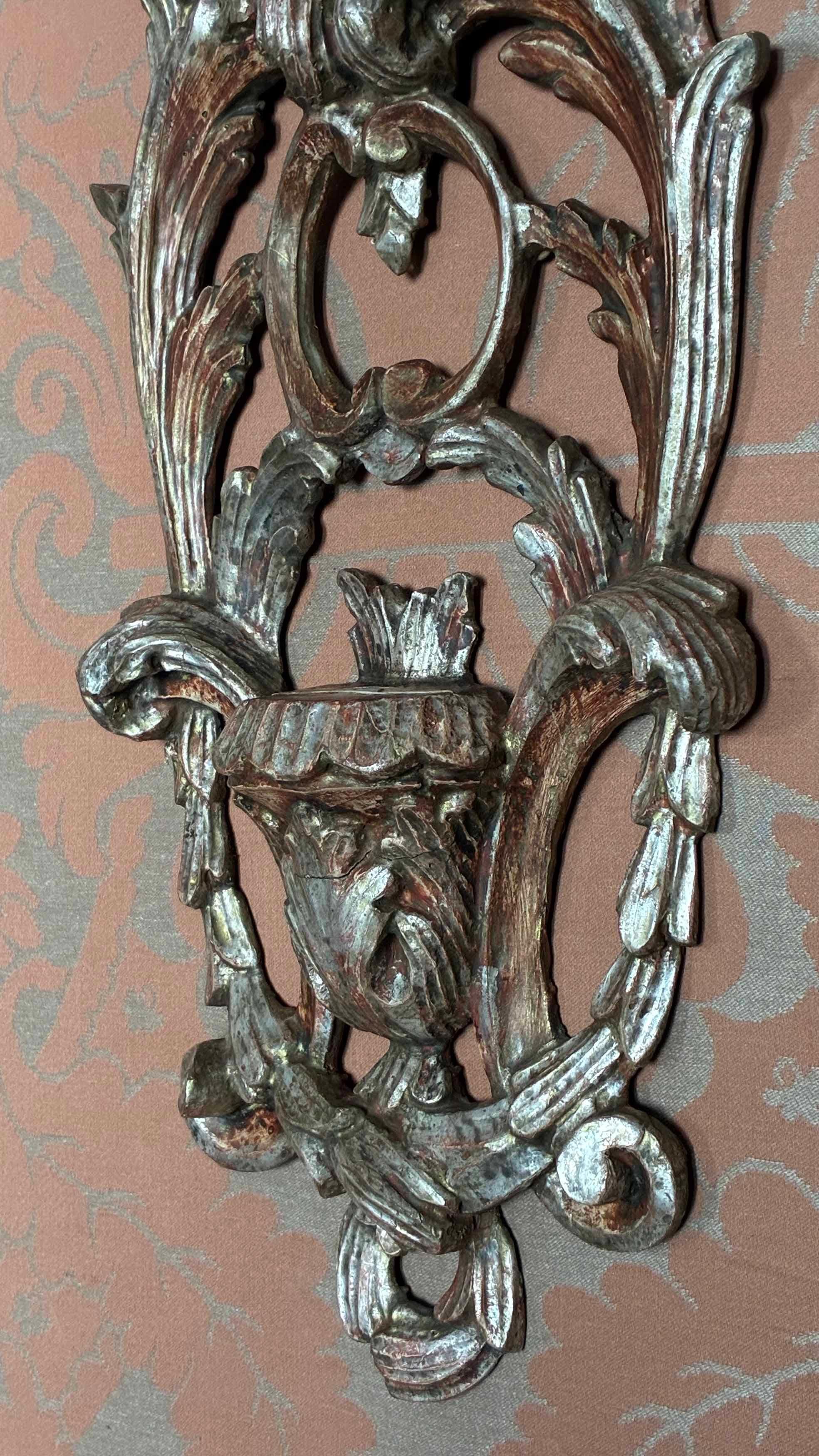 Foglia d’argento Appliques argentate veneziane del XIX secolo in vendita
