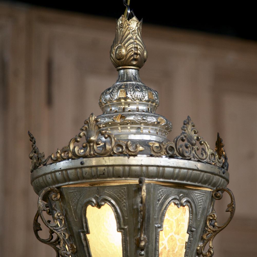 19th Century Venetian Silvered Brass Lantern Chandelier For Sale 3