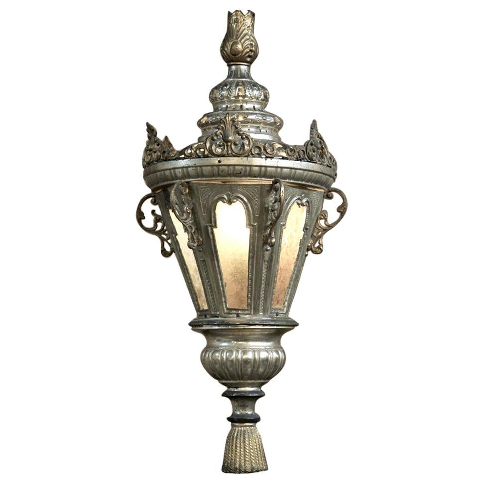 19th Century Venetian Silvered Brass Lantern Chandelier