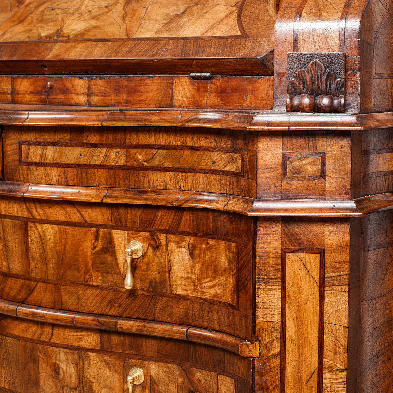 Baroque 19th Century Venetian Style Secretary Bureau Bookcase
