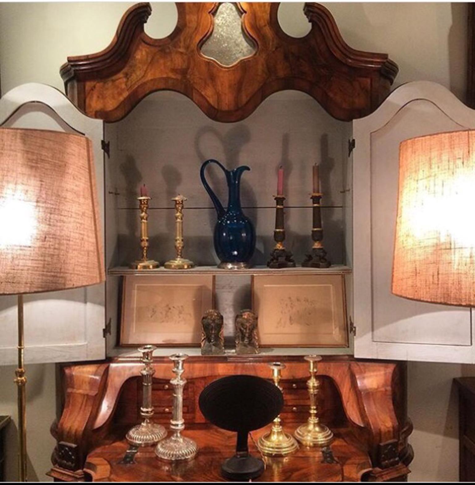 Bronze 19th Century Venetian Style Secretary Bureau Bookcase