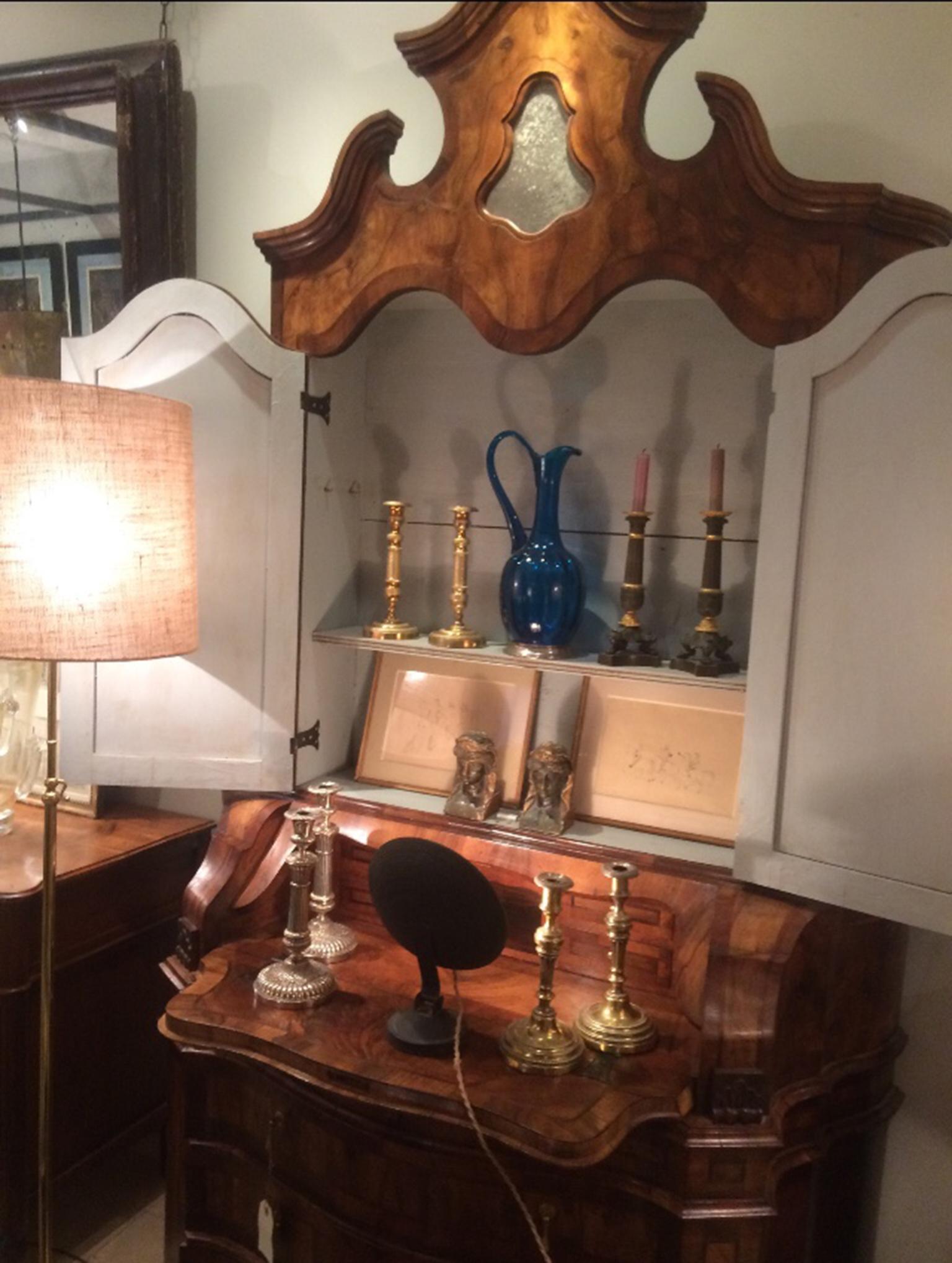 19th Century Venetian Style Secretary Bureau Bookcase 1