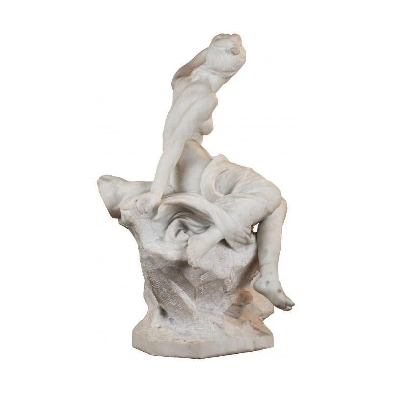 Italian 19th Century Venus Sculpture Marble by Barrias