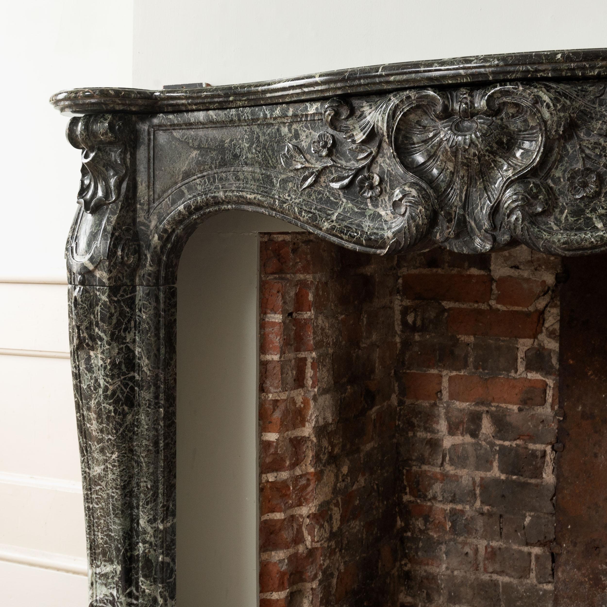 19th Century Verde Tinos Fireplace For Sale 4