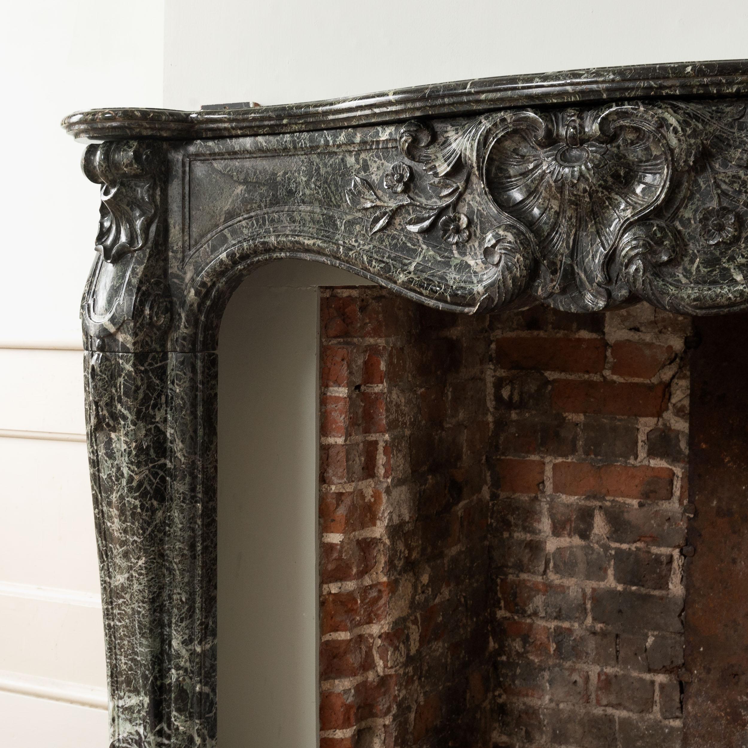 19th Century Verde Tinos Fireplace For Sale 10