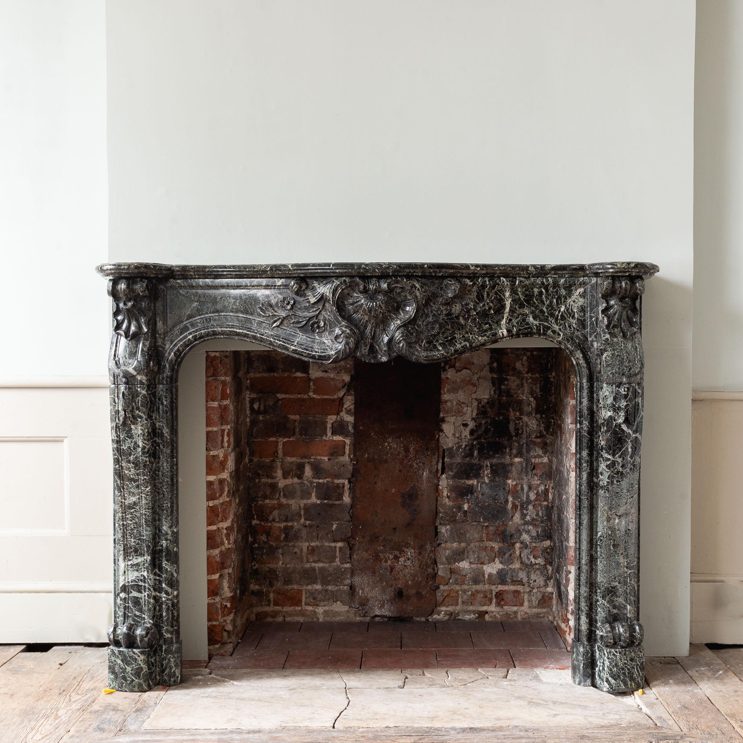 19th Century Verde Tinos Fireplace For Sale 11