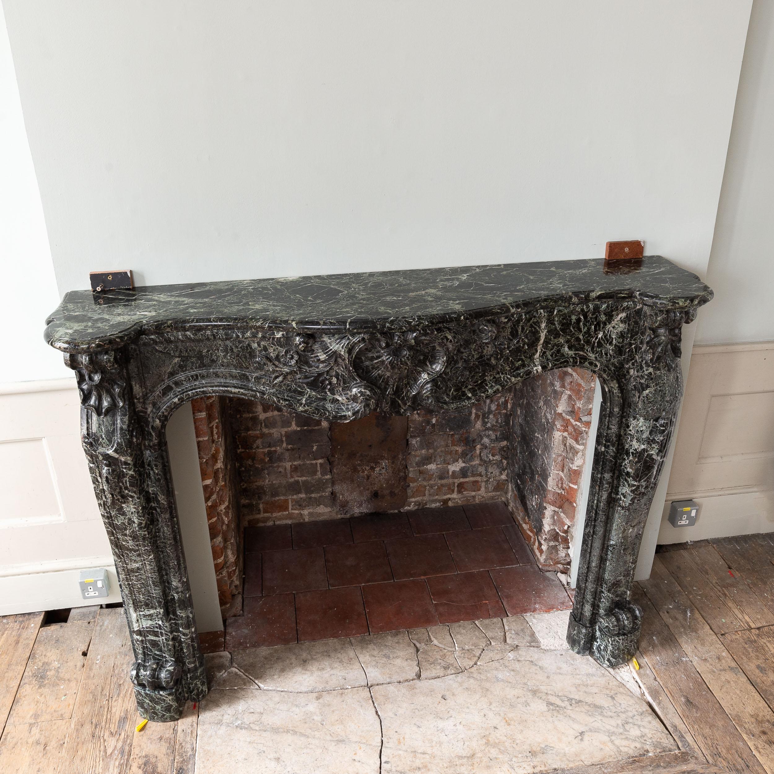 19th Century Verde Tinos Fireplace For Sale 12