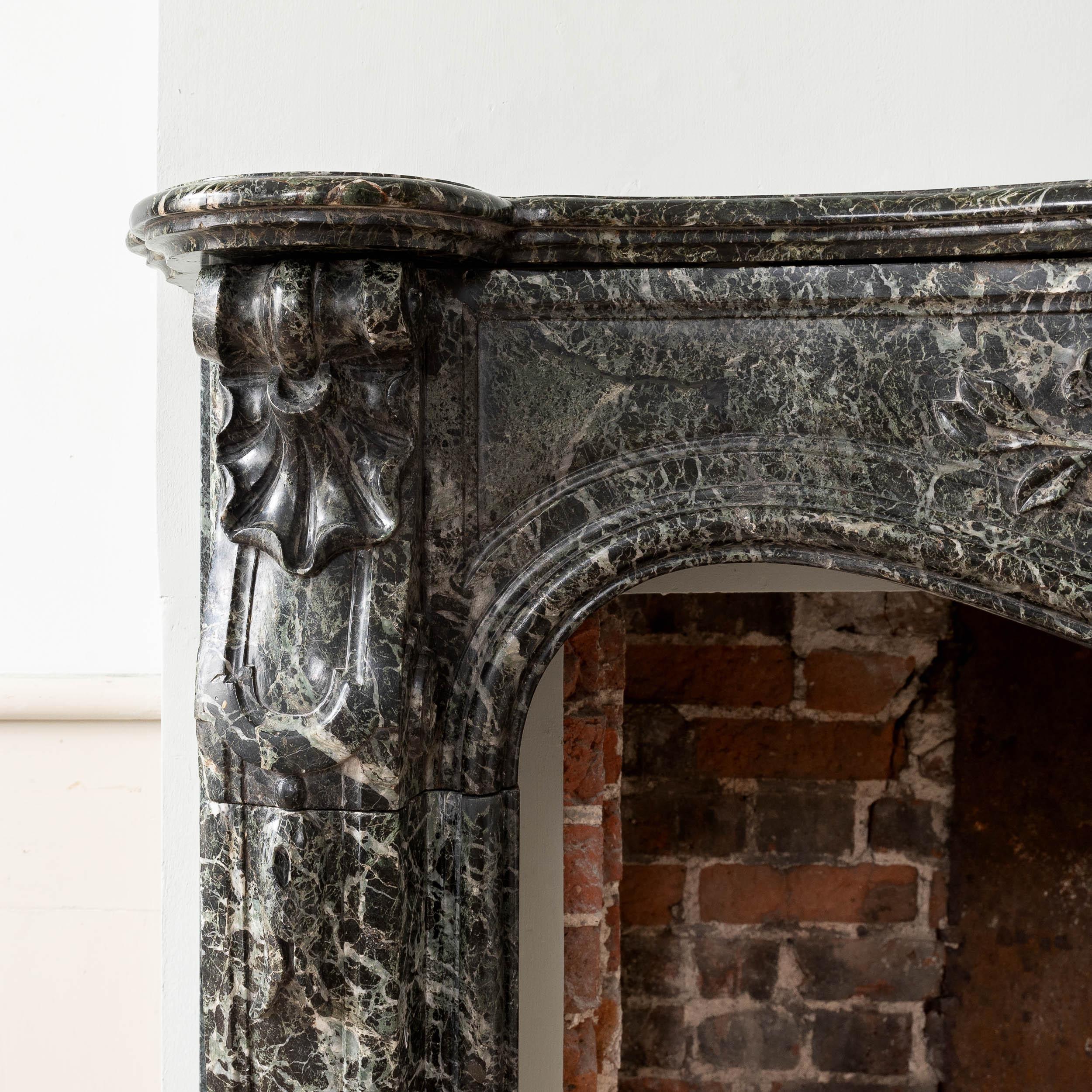 French 19th Century Verde Tinos Fireplace For Sale