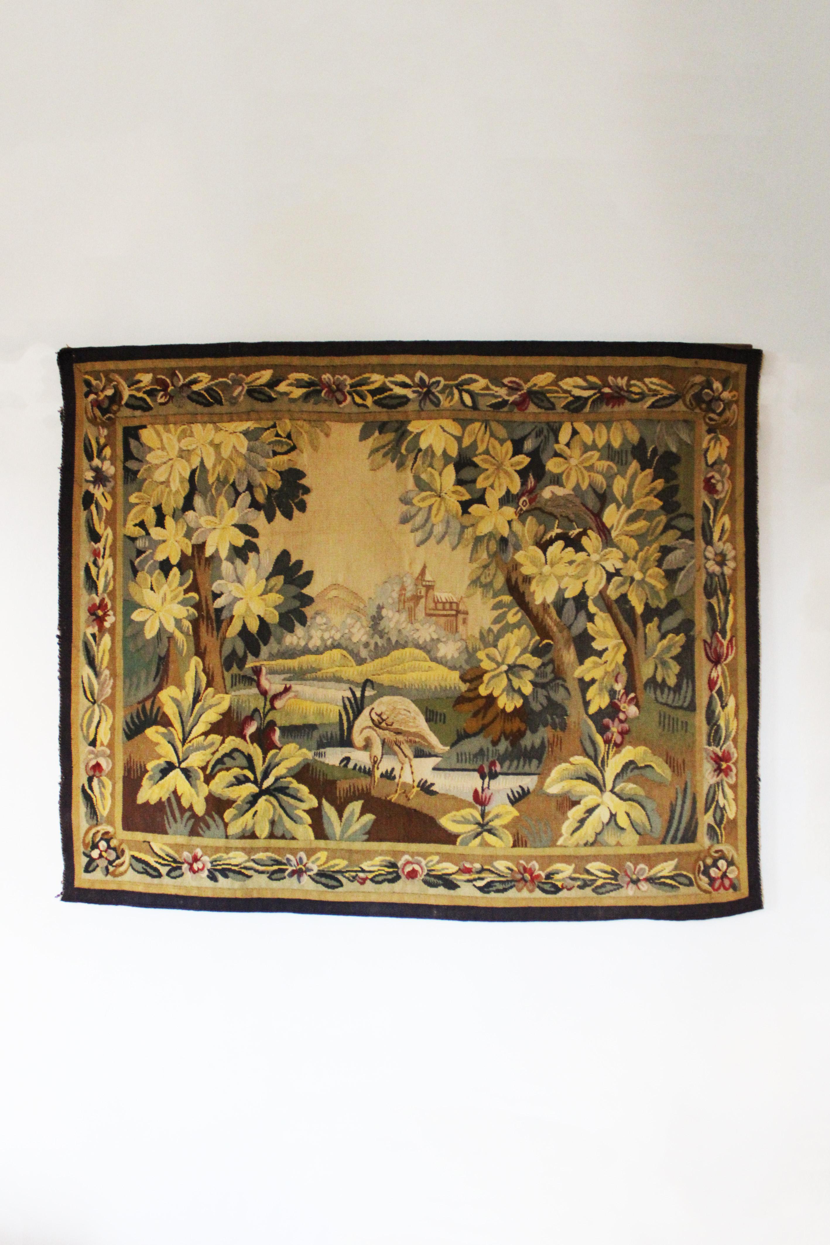 Louis XV 19th Century Verdure Tapestry 