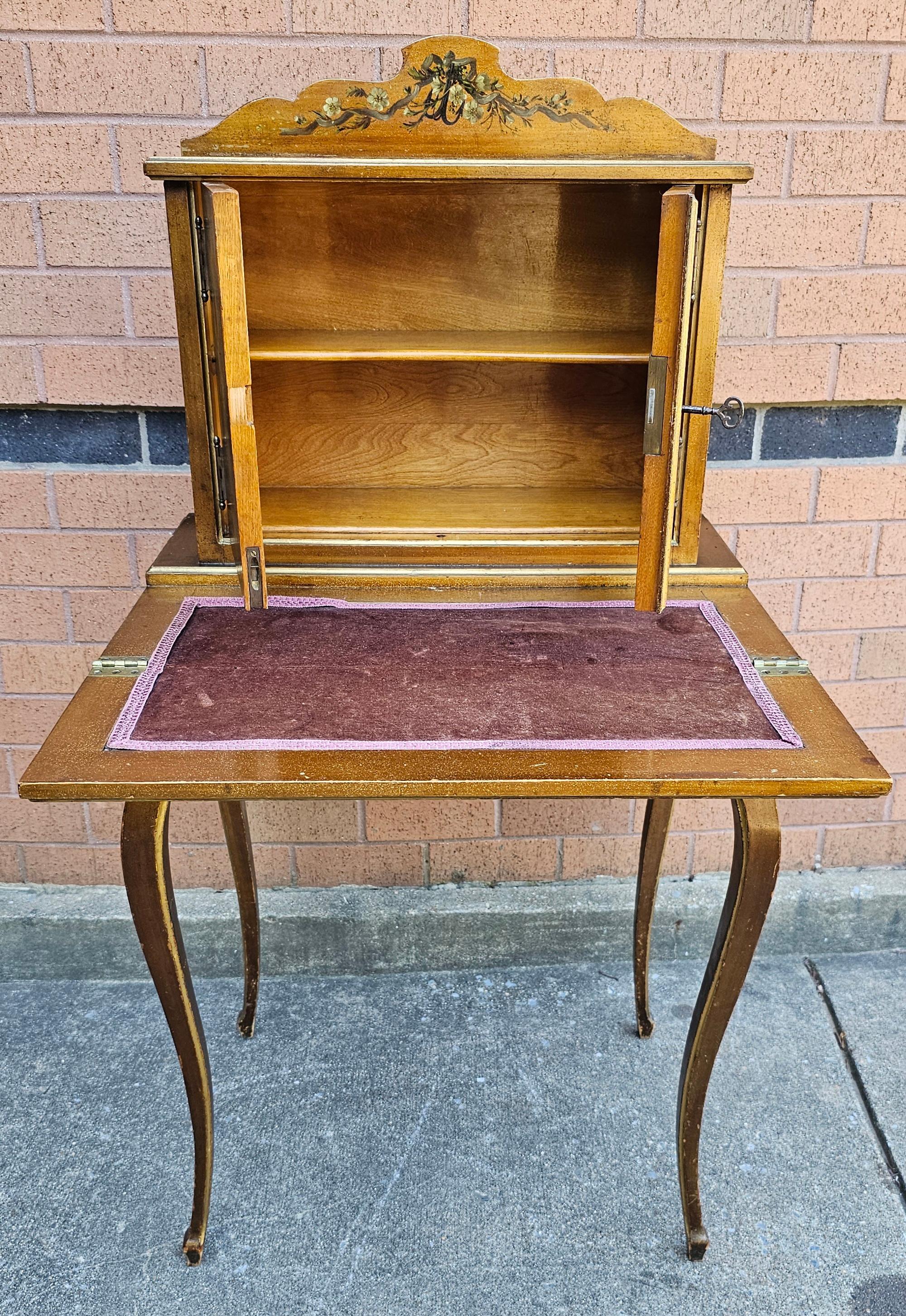 19th Century Vermis Martin Style Bonheur Du Jour Secretary Desk For Sale 1