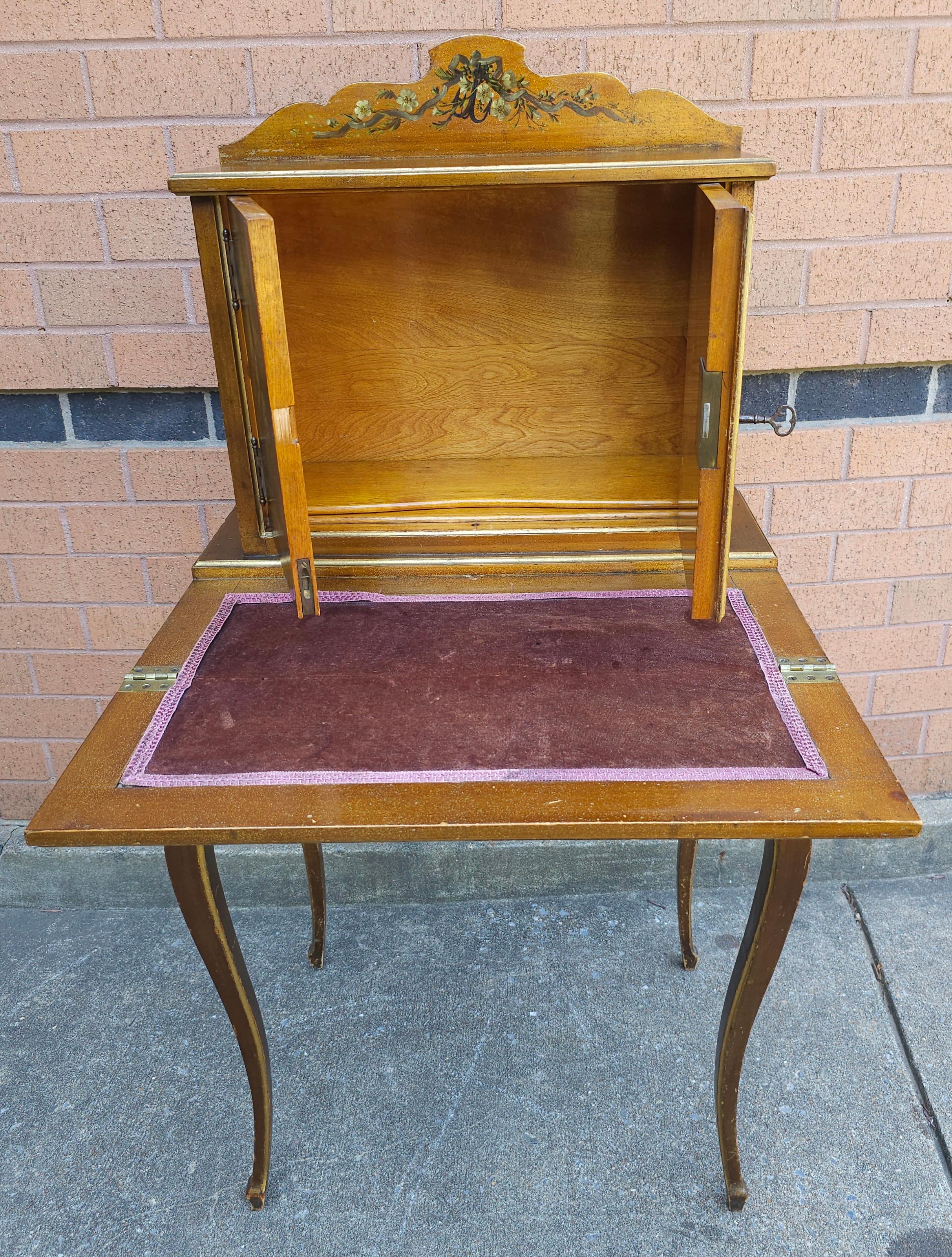 19th Century Vermis Martin Style Bonheur Du Jour Secretary Desk For Sale 2