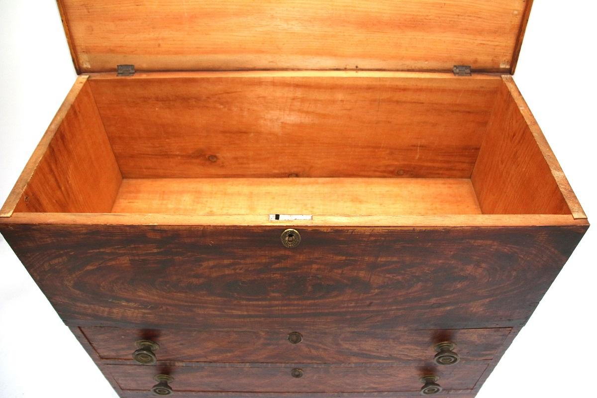 19th Century Vermont Grain Painted Blanket Chest For Sale 5