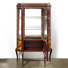 19th Century Vernis Martin Handpainted Neoclassical Giltwood & Bronze Vitrine