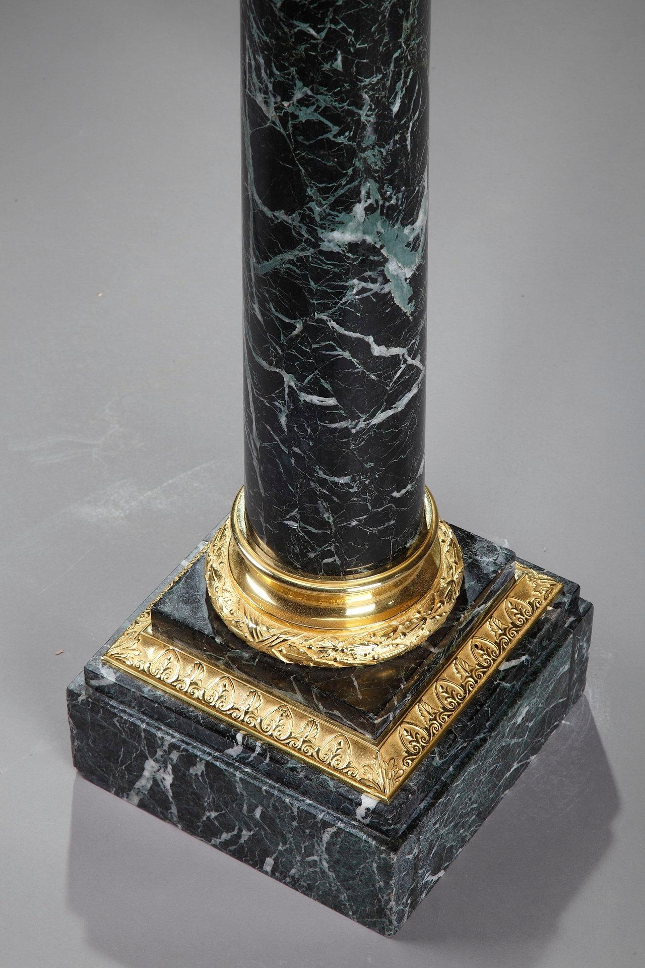 19th Century Vert-de-Mer Marble Pedestal 3