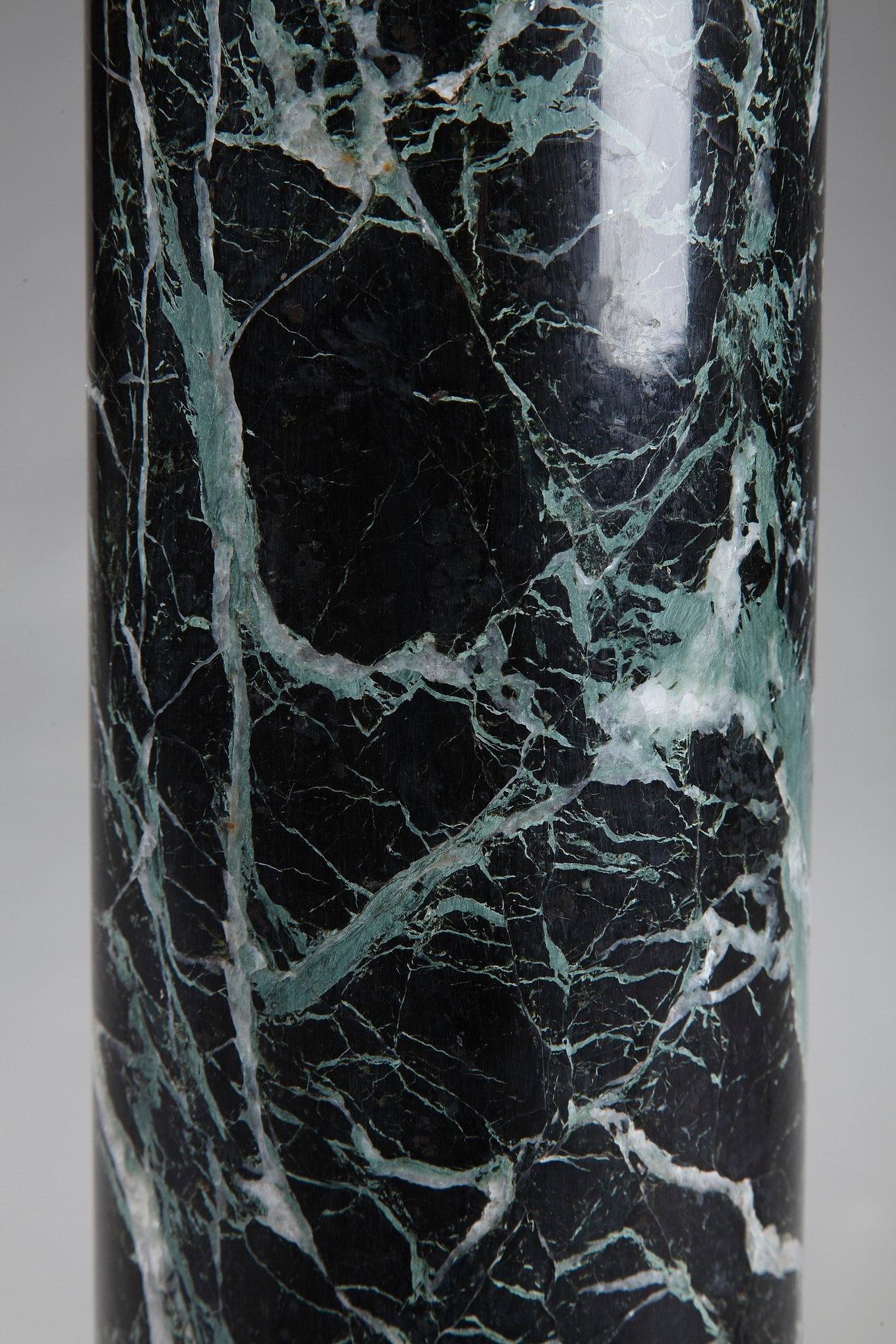 Gilt 19th Century Vert-de-Mer Marble Pedestal
