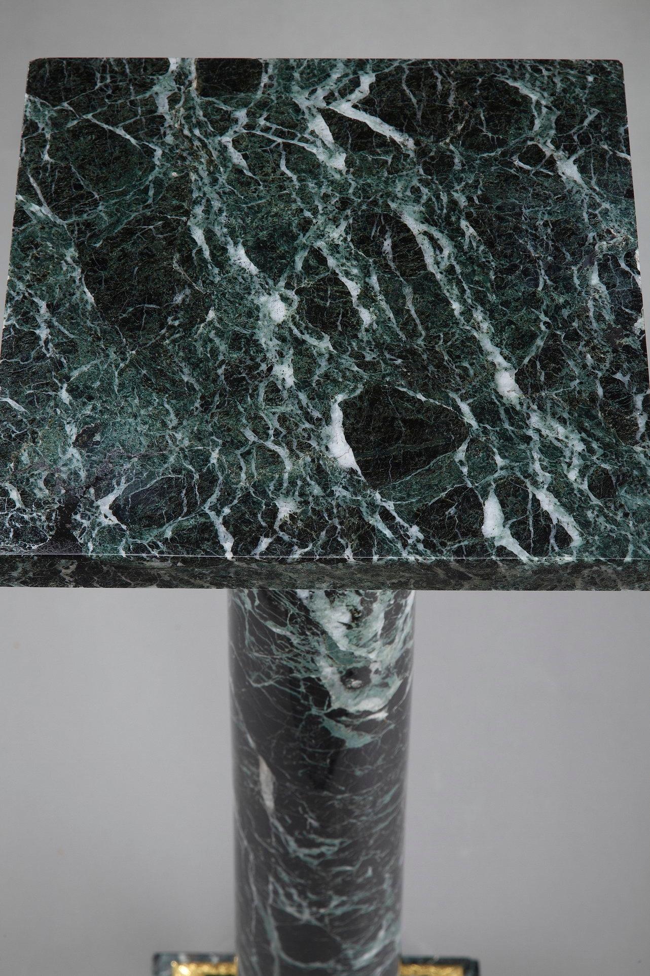 19th Century Vert-de-Mer Marble Pedestal 1
